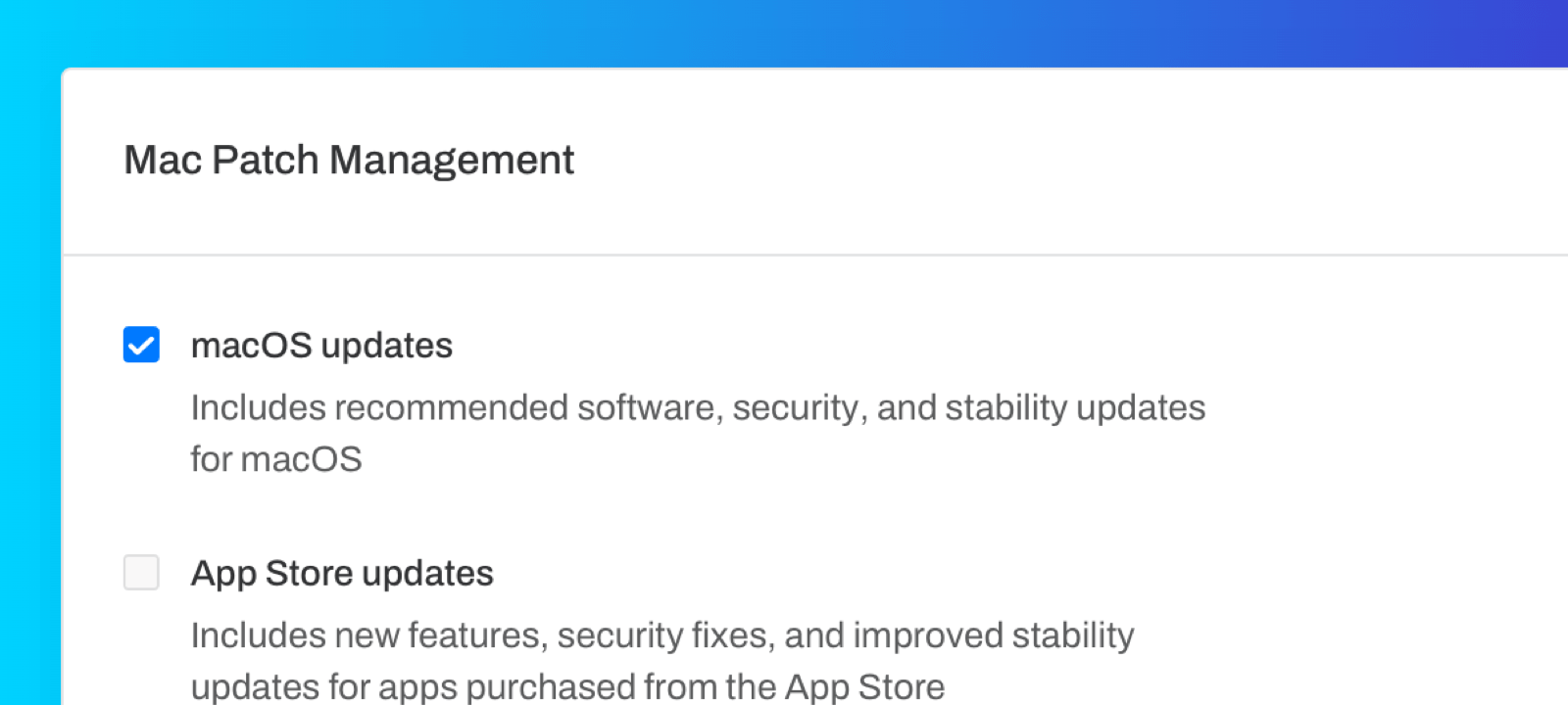 Level macOS patch configuration