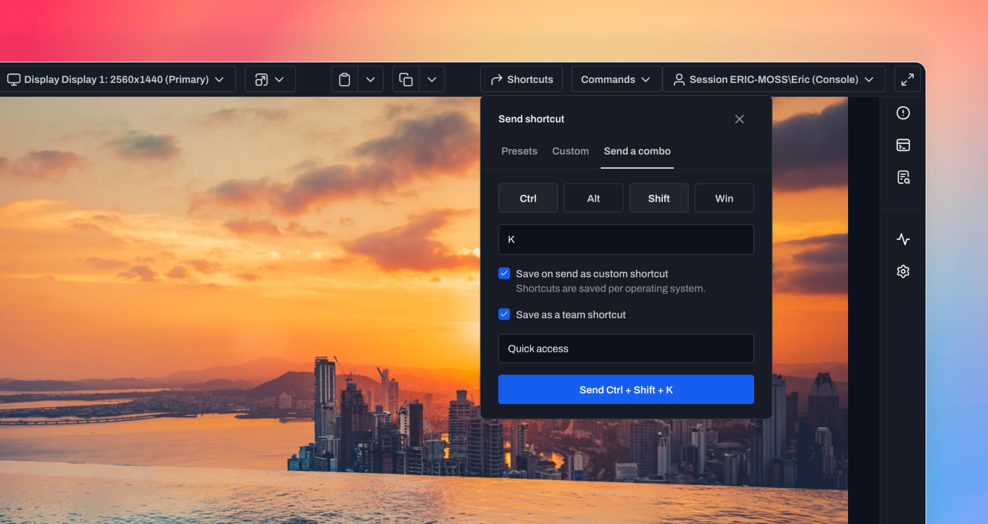 Remote control shortcuts